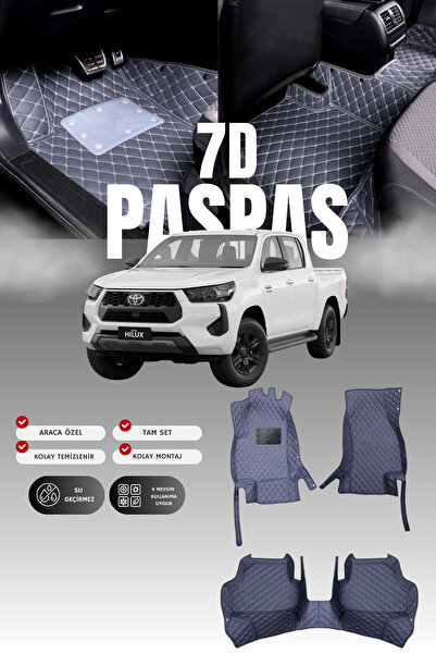 stiloto سجادة أرضية جلدية للسيارة تويوتا هايلكس (2015 وما بعدها) 7D |   حماية...