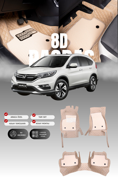 stiloto Honda CR-V (2014-2022) 8D Deri Havuzlu Oto Paspas | Tam Koruma,Araca ...