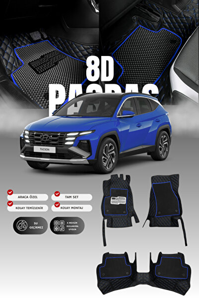 stiloto Hyundai Tucson (2020 ve sonrası) 8D Deri Havuzlu Oto Paspas | Tam Kor...