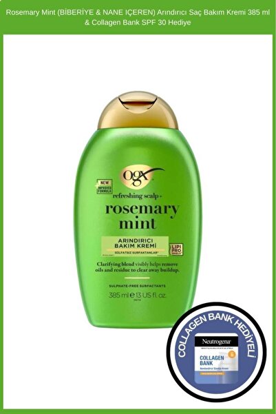 OGX Rosemary Mint (BİBERİYE & NANE IÇEREN) Arındırıcı Saç Bakım Kremi 385 ml ...