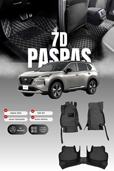 stiloto سجادة أرضية للسيارة من الجلد (7D) لسيارة نيسان إكس-تريل التي تعمل بال...