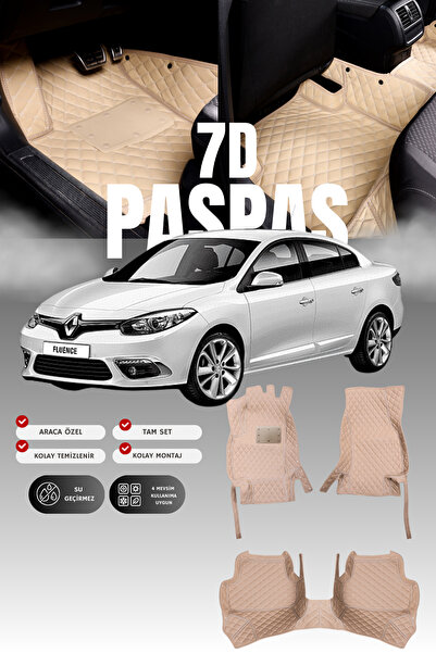 stiloto Renault Fluence (2009-2016) 7D Deri Havuzlu Oto Paspas | Tam Koruma,A...