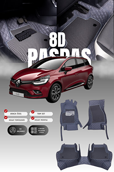 stiloto دواسة سيارة جلدية لرينو كليو 4 ستيشن واجن (2012-2019) 8D |   حماية كا...