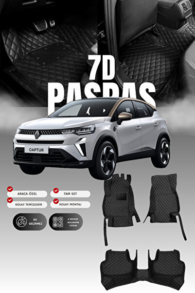 stiloto سجادة أرضية للسيارة من الجلد لرينو كابتشر (2020 وما بعده) طراز 7D |  ...