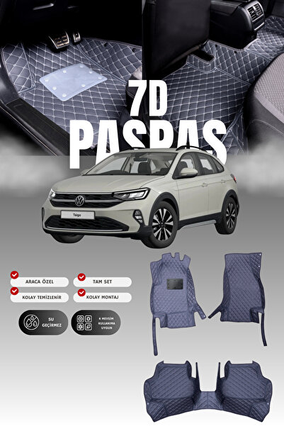 stiloto Volkswagen Taigo (2022 ve sonrası) 7D Deri Havuzlu Oto Paspas | Tam K...