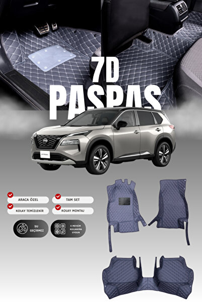 stiloto سجادة أرضية للسيارة من الجلد (7D) لسيارة نيسان إكس-تريل التي تعمل بال...