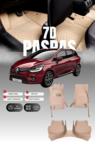 stiloto دواسة سيارة جلدية سباعية الأبعاد لرينو كليو 4 ستيشن واجن (2012-2019) ...