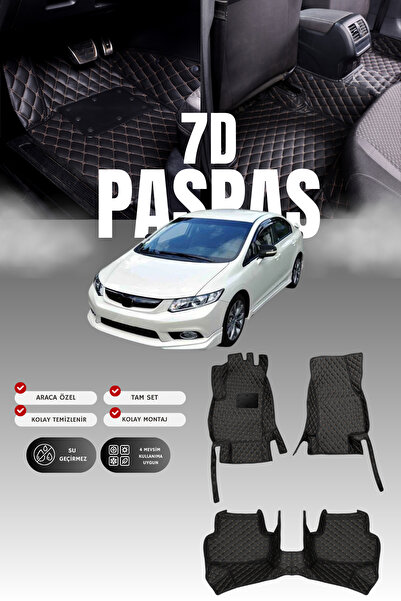 stiloto سجادة أرضية جلدية للسيارة هوندا سيفيك FB7 (2012-2016) 7D |   حماية كا...