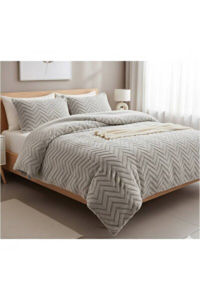 SURGUN ÇEYİZ Welsoft Bedspread with Zigzag Pattern 230X250 2 Pieces Yasitik C...