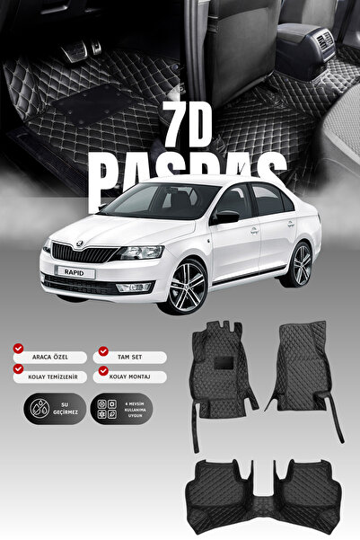 stiloto سجادة أرضية جلدية للسيارة سكودا سوبر-بي (2008-2015) 7D |   حماية كامل...