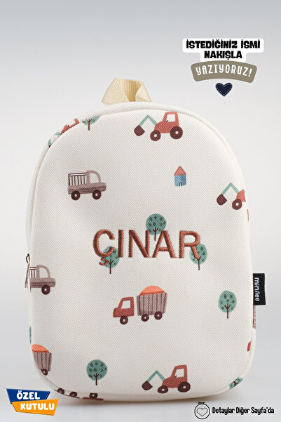 Minilee Mini Şantiye Ekibi – İş Makinesi Anaokulu Kreş Çocuk Çantası Kişiye Ö...