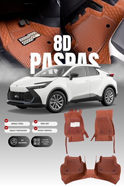 stiloto Toyota CH-R (2023 ve sonrası) 8D Deri Havuzlu Oto Paspas | Tam Koruma...