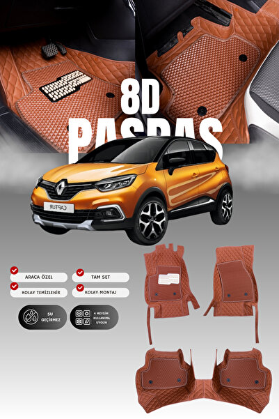 stiloto سجادة أرضية جلدية للسيارة رينو كابتشر (2013-2019) 8D |   حماية كاملة،...