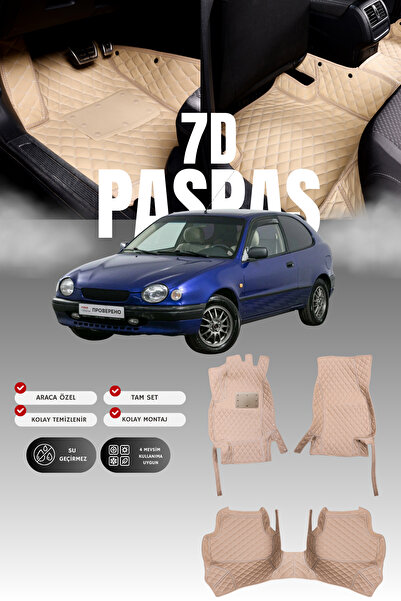 stiloto دواسة سيارة تويوتا كورولا (1998-2002) من الجلد بتصميم حوض السباحة 7D ...