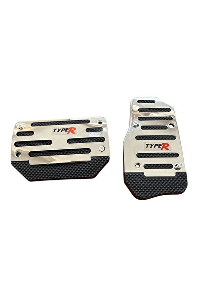 Genel Markalar Universal Otomatik Metal Pedal Seti 2 Parça Krom Siyah