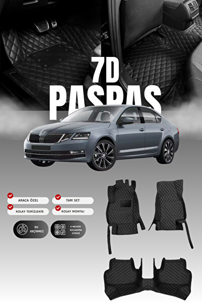 stiloto سجادة أرضية جلدية للسيارة سكودا أوكتافيا (2012-2019) 7D |   حماية كام...