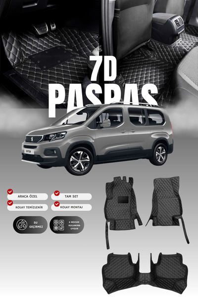 stiloto دواسة سيارة جلدية سباعية الأبعاد لبيجو ريفتر (2018-2024) |   حماية كا...