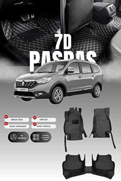 stiloto دواسة سيارة جلدية من 7 قطع لداسيا لودجي (2012-2023) |   حماية كاملة، ...