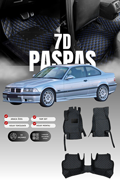 stiloto BMW 3 Serisi E36 (1990-1998) 7D Deri Havuzlu Oto Paspas | Tam Koruma,...