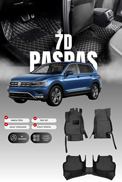 stiloto فولكس فاجن تيجوان (2016-2023) حصيرة أرضية للسيارة من الجلد 7D |   حما...