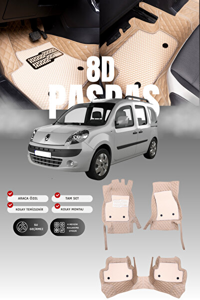 stiloto سجادة أرضية للسيارة من الجلد لرينو كانجو (1998-2008) 8D |   حماية كام...