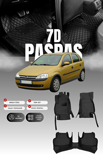 stiloto سجادة أرضية جلدية للسيارة أوبل كورسا سي (2002-2006) 7D |   حماية كامل...