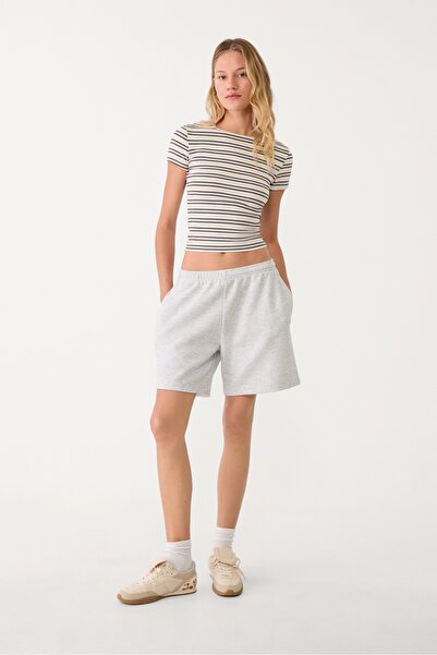 Stradivarius İpli pamuklu bermuda
