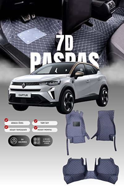 stiloto سجادة أرضية للسيارة من الجلد لرينو كابتشر (2020 وما بعده) طراز 7D |  ...