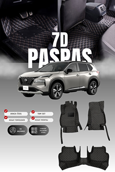 stiloto سجادة أرضية للسيارة من الجلد (7D) لسيارة نيسان إكس-تريل التي تعمل بال...