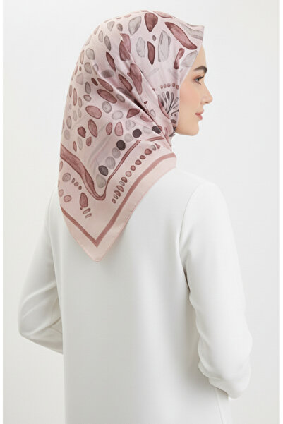 sefamerve Κασκόλ με σχέδιο κεχριμπαρένιο 70326-02 Πούδρα