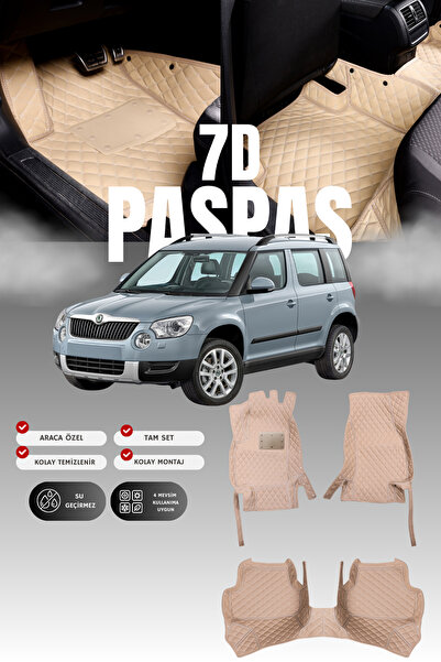 stiloto سجادة أرضية جلدية للسيارة سكودا يتي (2009-2017) بتصميم حوض سباحة 7D |...