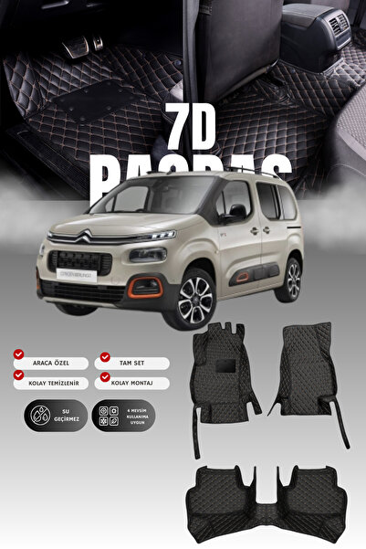 stiloto سجادة أرضية للسيارة من الجلد لسيتروين بيرلينجو (2018 وما بعدها) 7D | ...