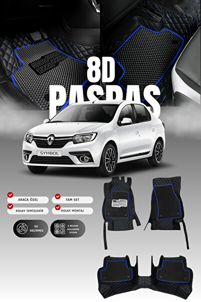 stiloto سجادة أرضية للسيارة من الجلد لرينو سيمبول (2013-2020) 8D |   حماية كا...