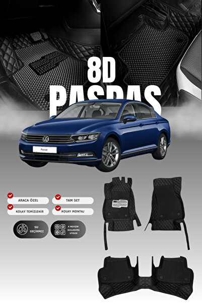 stiloto Volkswagen Passat B8 (2015-2022) 8D Deri Havuzlu Oto Paspas | Tam Kor...