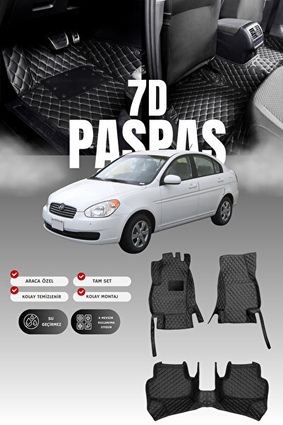 stiloto سجادة أرضية جلدية للسيارة هيونداي أكسنت إيرا (2006-2012) 7D |   حماية...