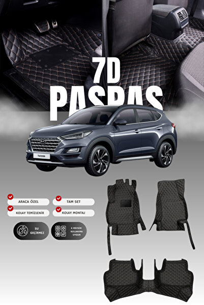 stiloto سجادة أرضية جلدية للسيارة هيونداي توسان (2015-2020) 7D |   حماية كامل...