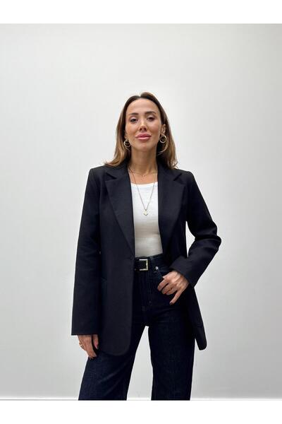 Maldia Shop Women's Elora Black Buttoned Wool Coat