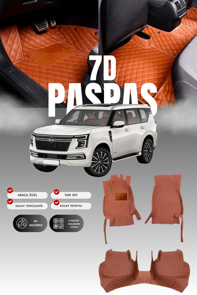 stiloto سجادة أرضية جلدية للسيارة نيسان باترول (2023 وما بعده) 7D |   حماية ك...