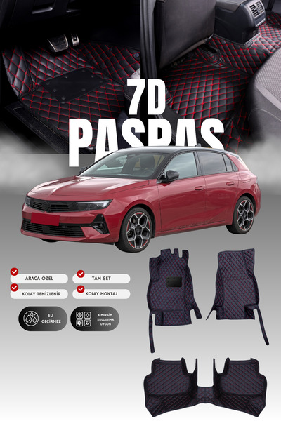 stiloto سجادة أرضية جلدية للسيارة أوبل أسترا إل هاتشباك (2021 وما بعدها) 7D |...