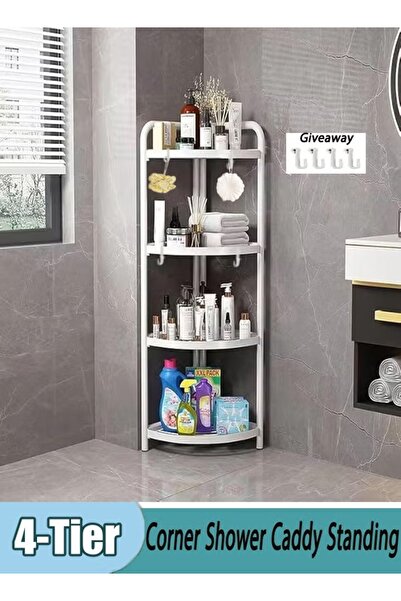 Generic 4-Tier Corner Shelf Plastic Bathroom Corner Shower Caddy Shower Organizer Storage Rack