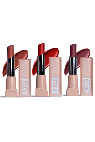 LOVEME BEAUTY مجموعة جلو ستك المرطّبة للشفاه – لون عالي الترطيب بزيوت مغذية، تغطية خفيفة بلمعة طبيعية ولمسة ناعمة