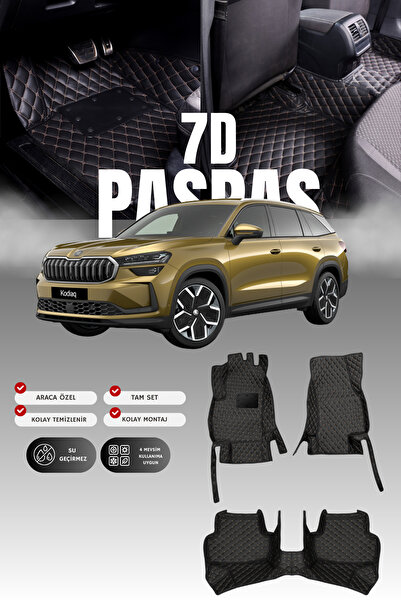 stiloto سجادة أرضية للسيارة من الجلد (7D) لسيارة سكودا كودياك الهجينة (2024 و...