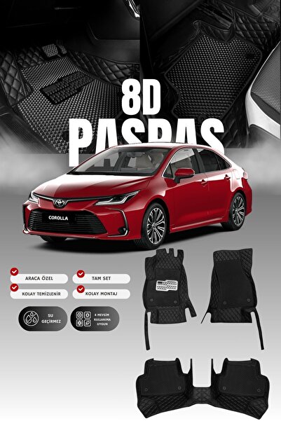 stiloto Toyota Corolla Benzinli (2019 ve sonrası) 8D Deri Havuzlu Oto Paspas ...