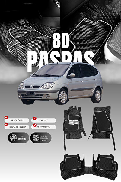 stiloto سجادة أرضية للسيارة من الجلد لرينو سينيك 1 (1997-2003) 8D |   حماية ك...