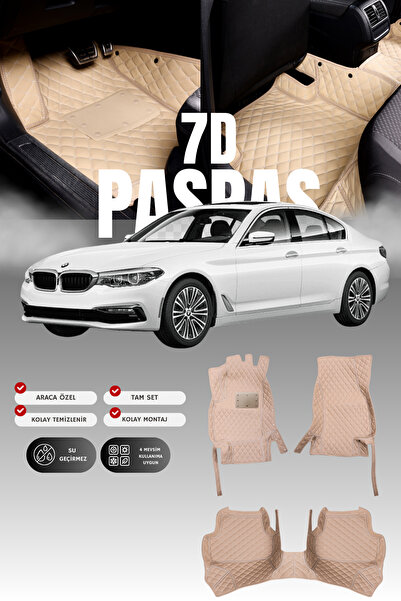 stiloto سجادة أرضية جلدية للسيارة BMW الفئة الخامسة G30 (2017-2023) بتصميم حو...