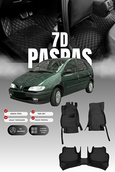 stiloto سجادة أرضية جلدية للسيارة رينو سينيك 1 (1997-2003) 7D |   حماية كاملة...