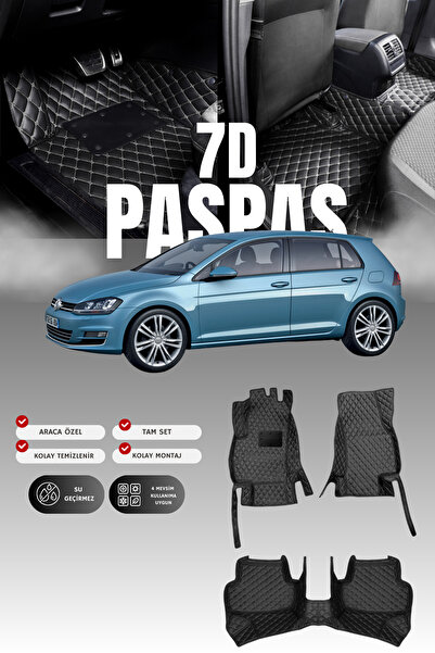 stiloto فولكس فاجن جولف 7 (2013-2020) سجادة أرضية للسيارة من الجلد 7D |   حما...