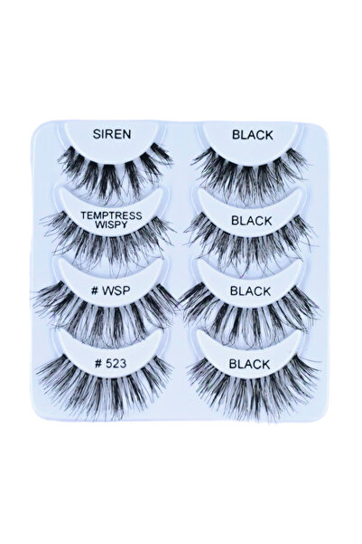 Rima Beauty Lashes رموش ريما بيوتي شعر أسود 4 في 1 # SIREN # TEMPTRESS WISPY # WSP # 523