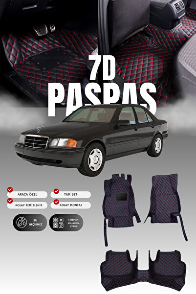 stiloto دواسة سيارة جلدية لمرسيدس C180 / W202 (1993-2000) 7D |   حماية كاملة ...