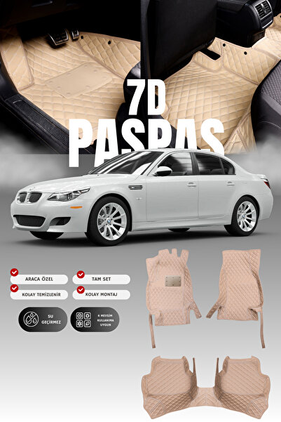 stiloto BMW 5 Serisi E60 (2003-2010) 7D Deri Havuzlu Oto Paspas | Tam Koruma,...